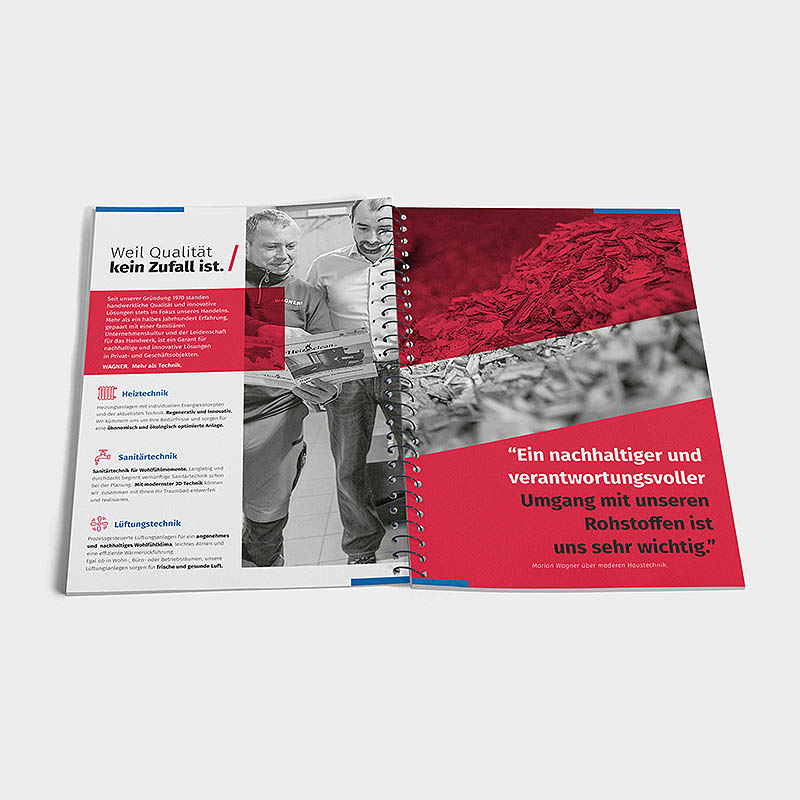 Broschüre der Firma Wagner auf weißem Hintergrund.